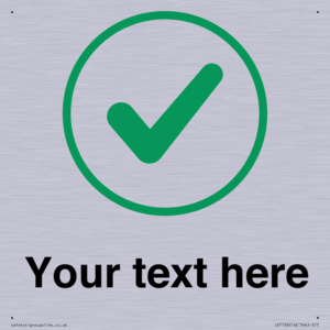 Custom plain background, green tick in circle sign